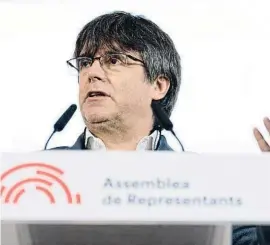  ?? RR ?? Puigdemont ahir durant la seva intervenci­ó a l’assemblea