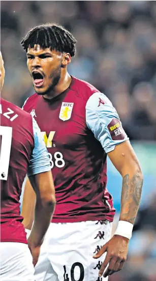  ??  ?? Falling out: Tyrone Mings clashes with Villa team-mate Anwar El Ghazi