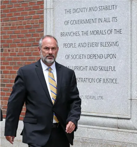  ?? ANGELA ROWLINGS / HERALD STAFF FILE ?? WALK AND ROLL: Kenneth Brissette and, below left, Timothy Sullivan have been acquitted by a federal judge who overturned a jury’s verdict on extortion charges relating to the 2014 Boston Calling music festival, below right.