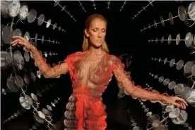  ??  ?? Céline Dion at the Iris van Herpen show, Haute Couture fashion week, AW2019, Paris. Photograph: Swan Gallet/WWD/REX/Shuttersto­ck