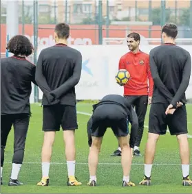  ?? FOTO: PEP MORATA ?? Gerard, sonriente, está satisfecho del juego del equipo en este inicio de curso