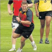  ?? Picture: EUGENE COETZEE ?? FIRST CHOICE?: Flyhalf Gary van Aswegen warms up during an EP Kings training session yesterday