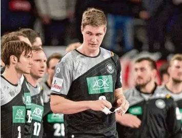  ?? Foto: dp ?? Einer, auf den es heute Abend wieder besonders ankommt: der 2,10 Meter große Abwehrchef Finn Lemke.