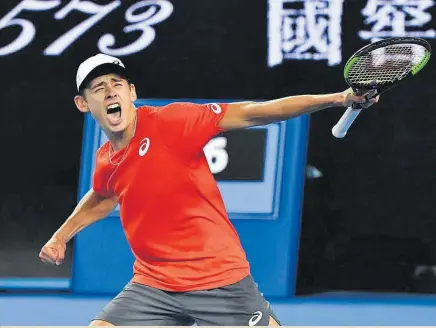  ?? // AFP ?? Alex de Miñaur se enfrenta hoy a Rafa Nadal en la tercera ronda del Open de Australia