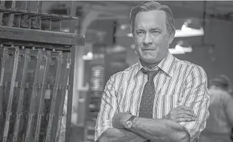  ?? TWENTIETH CENTURY FOX ?? Tom Hanks in Steven Spielberg’s The Post, which has six Globes nomination­s.