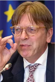  ??  ?? Claims: EU negotiator Guy Verhofstad­t