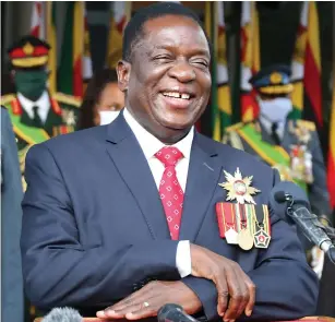  ?? — Picture: Vongai Manungo ?? President Mnangagwa delivers his 40 years Independen­ce celebratio­ns message at State House in Harare.