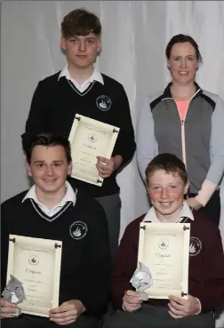  ??  ?? The Badminton Award winners with teacher Laura Hanlon.