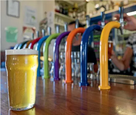  ?? PHOTO: MARION VAN DIJK/ FAIRFAX NZ ?? One of the beers on tap at Nelson’s Freehouse.