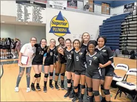  ??  ?? Rockmart’s Volleyball team is starting strong for the 2019 season. They got a win over Alexander in their second trip to play teams this season.
