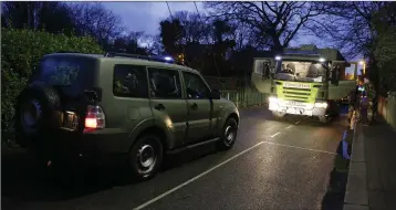  ??  ?? The Army Bomb Disposal Unit at Sidmonton Park in Bray on New Year’s Eve.