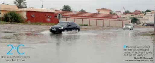  ??  ?? The RAK public works department has built four undergroun­d reservoirs to collect rainwater and protect roads and houses from flooding after the winter showers.