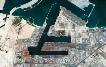  ?? ?? ■
Ariel view of Jebel Ali port in Dubai. The sale of a minority stake in Jebel Ali Port, Jebel Ali Free Zone and National Industries Park, follows on the earlier transactio­n that closed in June 2022.