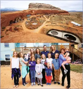  ??  ?? Top The cluster of cave-like dwellings at the Rock. Above Abel Morrison with his three wives, and their 12 children