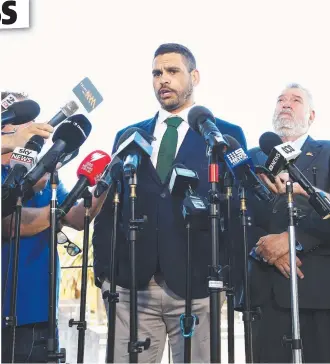  ??  ?? STOOD DOWN: Greg Inglis fronts media yesterday before being stood down by the Kangaroos.