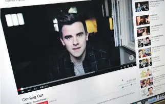  ?? RICHARD VOGEL/THE ASSOCIATED PRESS ?? YouTube, which marks turns 10 this month, has launched YouTubers like Connor Franta who attract millions of subscriber­s who regularly watch the videos and ads attached to them.