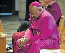  ?? /The Times ?? Cutting ties: Desmond Tutu, one of the prominent global ambassador­s of Oxfam, says he is deeply disappoint­ed by sex abuse allegation­s against a former director.