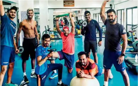 ??  ?? A throwback picture of Team India cricketers exercising together