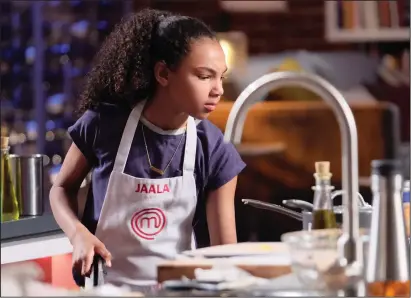  ?? Photo courtesy of FOX ?? When it comes to cooking, Pawtucket’s Jaala Smith doesn’t mess around and has her ‘game face’ on, whether she’s whipping up an omelet at home or competing against her peers and in front of the oft-intimidati­ng Gordon Ramsay on ‘MasterChef Junior.’