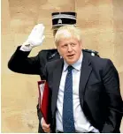  ?? AP ?? British Prime Minister Boris Johnson leaves after a meeting with Luxembourg’s Prime Minister Xavier Bettel.