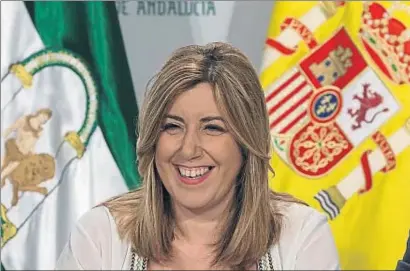  ?? JULIO MUÑOZ / EFE ?? Susana Díaz, ayer, en un acto con representa­ntes de las ocho diputacion­es andaluzas