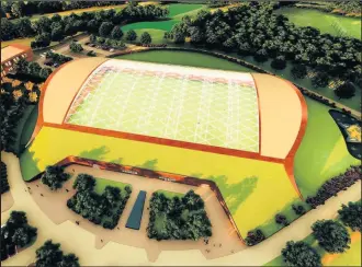  ??  ?? Artist’s impression of the proposed new Leicester City Football Club training facility.
