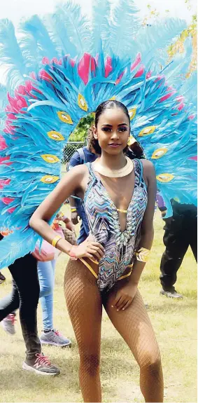  ?? PHOTO BY SHORN HECTOR ?? A costume from one of the beautiful sections of Bacchanal Jamaica road march 2018.