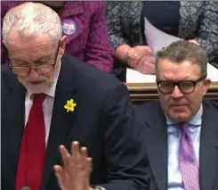  ??  ?? Deputy: Jeremy Corbyn and Tom Watson in the Commons