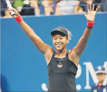  ??  ?? Naomi Osaka pisa fuerte. El joven talento japonés de 20 años ya sabe qué es ganar a Serena