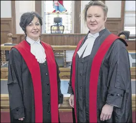  ?? CP PHOTO ?? Pamela Williams, left, Chief Judge of the Provincial and Family Courts of Nova Scotia, and Judge Amy Sakalauska­s are seen at provincial court in Halifax. The province is expanding their domestic violence court program after a successful pilot project...