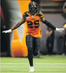  ?? GERRY KAHRMANN/FILES ?? The B.C. Lions’ Ronnie Yell is tied for second in the CFL with two intercepti­ons after an injury-wrecked 2016.