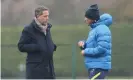  ?? ?? Fabio Paratici (left) with Antonio Conte at Tottenham’s training ground last month. Photograph: Tottenham Hotspur FC/Getty Images