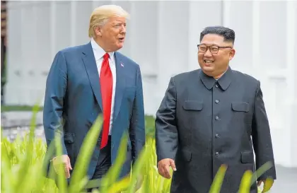  ?? Photo/AP ?? Donald Trump and Kim Jong Un said they were prepared to work together.