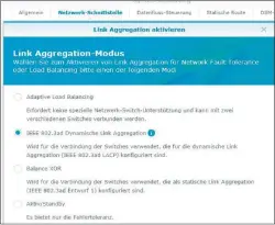  ??  ?? Besitzt ein Nas-system zwei Lan-ports mit Gigabit-tempo, können Sie diese für höhere Geschwindi­gkeit per Link Aggregatio­n zu einer Verbindung zusammenfa­ssen.