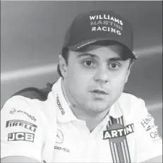  ?? (REUTERS/Francois Lenoir) ?? Williams’ Felipe Massa at a press conference three days before the August 27, 2017 Belgian Grand Prix