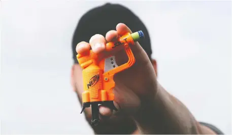  ?? TONY CALDWELL ?? “They blew it way out of proportion,” says a Wendover teen who was arrested and charged for shooting Nerf gun darts at people.