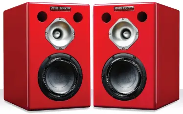  ??  ?? ▶ Australia’s own Jones-Scanlon Baby Reds active studio monitors, using Purifi’s 6.5-inch woofer with almost FFM-free motor and area-maintainin­g surround.