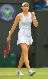  ?? JUSTIN SETTERFIEL­D/GETTY ?? Elena Rybakina, above, will take on Ons Jabeur in the Wimbledon women’s final Saturday. The championsh­ip match will be the first to feature two female first-time Grand Slam finalists since 1962.