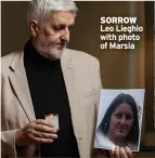  ?? ?? SORROW Leo Lieghio with photo of Marsia