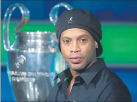  ?? FOTO: GETTY ?? Ronaldinho Gaúcho en un reciente acto de la Champions League