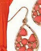  ??  ?? $8, Charming Charlie (Charmingch­arlie.com, style name “Pebbled Cluster Drop Earrings” in Coral).
Drop earrings elongate a rounder face!