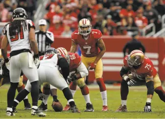  ?? Carlos Avila Gonzalez / The Chronicle 2015 ?? In his last season as the 49ers’ starting quarterbac­k, Colin Kaepernick passed for 2,241 yards and 16 touchdowns with four intercepti­ons in 12 games played.