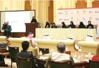  ?? Supplied photo ?? Sharjah Supreme Council for Family Affairs officials at a Press conference to announce health initiative­s. —