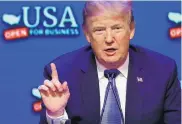  ?? JOHN LOCHER/ASSOCIATED PRESS ?? President Donald Trump speaks at a roundtable discussion on tax reform in Las Vegas, Nev., on Saturday. Trump tweeted Sunday that immigrants should be sent back without a court appearance.