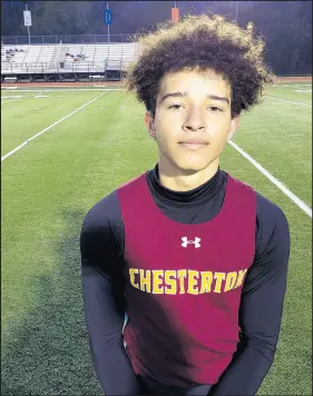  ?? DAVE MELTON/POST-TRIBUNE ?? Chesterton junior Dimitri Nicholson won the 100 and 200 meters and the long jump during Friday’s Valparaiso Relays.