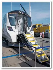  ?? TONY STREETER. ?? Siemens displayed three vehicles from Great Northern 717017, which was built in Krefeld (Germany). So far six of the 25 Class 717s have been delivered to the UK. The manufactur­er also showcased the front escape required to operate in the Moorgate tunnel.