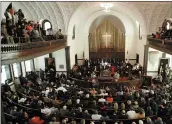  ?? THE ASSOCIATED PRESS ?? Then-democratic presidenti­al candidate Sen. Barack Obama, D-ill., speaks at Brown Chapel AME Church in Selma, Ala., on March 4, 2007.