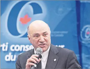  ?? CP PHOTO ?? Conservati­ve leadership candidate Kevin O’Leary says he won’t take part in today’s official party debate in Edmonton, citing the format.