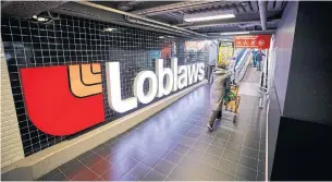  ?? COLE BURSTON BLOOMBERG FILE PHOTO ?? Stock in Loblaw Cos. Ltd., Canada’s biggest grocer, is an investment in two recession-resistant businesses: grocery and pharmacy. Revenue was up 11 per cent in the first quarter.