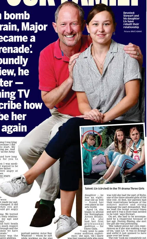  ?? Picture: BRUCE ADAMS ?? Devoted: Stewart and his daughter Liv have rebuilt their relationsh­ip